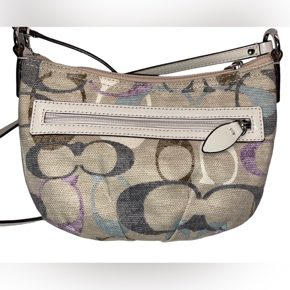 Coach - fabric crossbody bag - tan with C monogram. - Picture 5 of 11